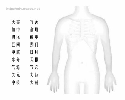 胸腹部穴位图